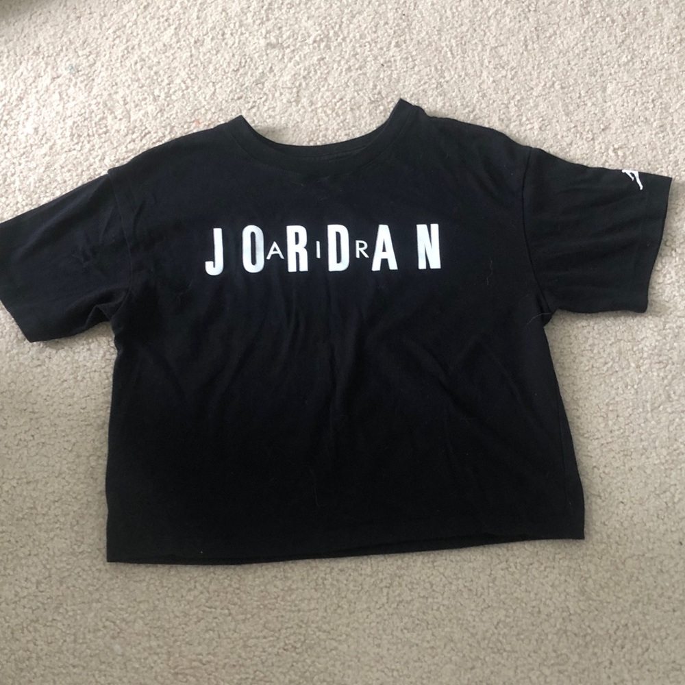 Jordan Kids Black Tee with White Logo